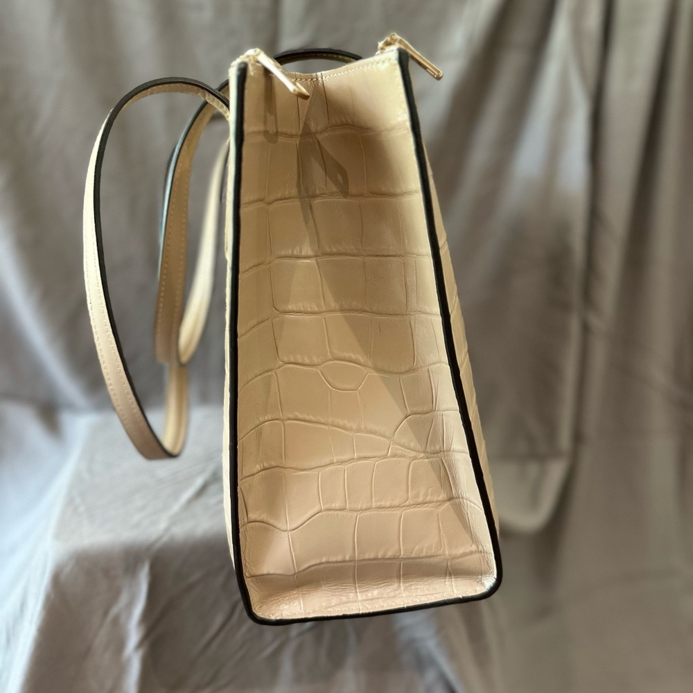 Coach Croc-Embossed Leather Bag in Beige - Picture 4 of 9